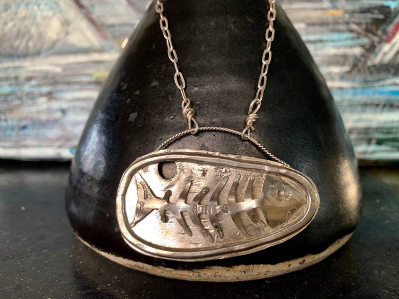 Fishbone Skelett Silber Handwerker-Anweisung Halskette von stoneywear
