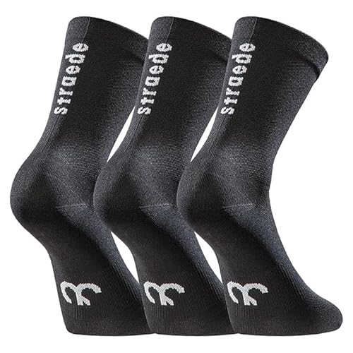 straede® 3 Paar Radsocken, Lange Fahrrad Socken, Atmungsaktive Fahrradsocken, Rennrad Socken, Cycling socks, Rennradsocken, Schnelltrocknende Socken Rennrad, Rad Socken für Herren & Damen, Größe 35-46 von straede