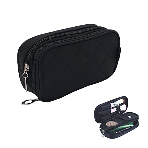 Reise Schminktasche mit Pinselfach Damen klein Pouch Pinsel Multifunktions Organizer Doppelschicht Wasserdicht Makeup für Beauty Taschen Reise-Kit Kosmetiktasche Schwarz Reise Schminktasche mit Pinselfach Damen klein Pouch Pinsel Multifunktions Organizer Doppelschicht Wasserdicht Makeup für Beauty Taschen Reise-Kit Kosmetiktasche Schwarz von streeHerjjkeA1
