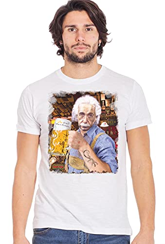 street style Einstein Beve Bier Pub Beer 18-84-5 T-Shirt Urban Men Herren, 100% Baumwolle, geflammt, Figuren, Einstein Beve Birra Beer 18-84-5, Einstein Beve Birra Beer 18-84-5 Large von street style