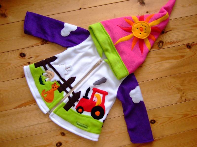 Bauernhof 3" Zipfeljacke Wunschgröße von strickhuhndesign