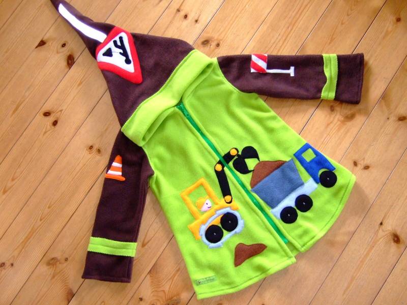 Baustelle" Kracher Zipfeljacke Wunschgröße von strickhuhndesign