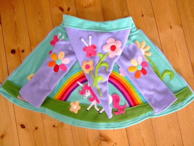 Einhorn" Zipfeljacke Wunschgröße von strickhuhndesign