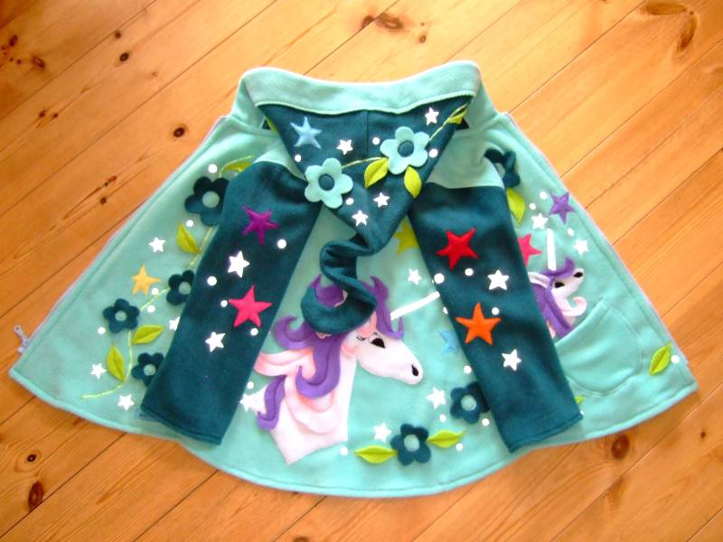 Einhorn" Zipfeljacke Wunschgröße von strickhuhndesign