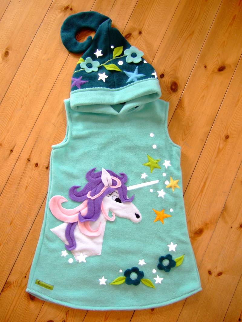 Einhorn" Zipfelkleid Wunschgröße von strickhuhndesign