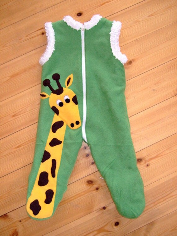 Schlafsack Mit Beinen "Giraffe" Gr. 68-104 Overall von strickhuhndesign