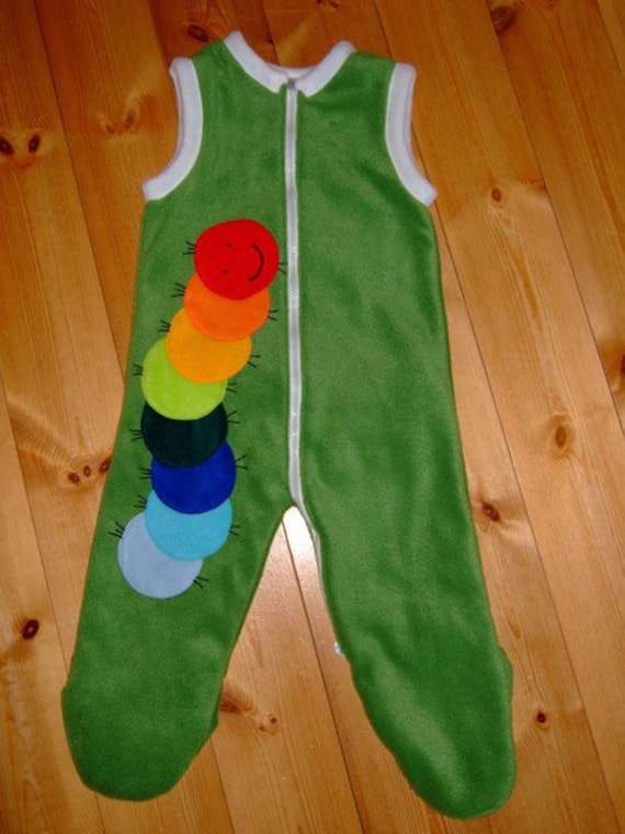 Schlafsack Mit Beinen "Raupe" Gr. 68-104 Overall von strickhuhndesign