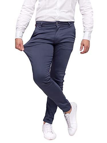 Chino Hose Herren Slim Fit Ultra Stretch. Business Herrenhose Classic Style. Denim Jogger Herren - Grau. Größe: 28W/32L von strongAnt
