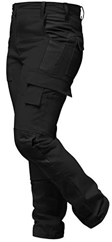 Damen Arbeitshose komplett Stretch für Frauen Bundhose mit Kniepolstertaschen - Schwarz. Größe 22 von strongAnt