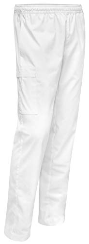 Weiße Praxishose Bequeme praktische Arzthose mit elastischen Gummibund Herren Hygiene Medizin Pflege Catering Gastro, Größe: 23 von strongAnt