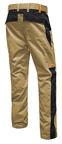 strongAnt Arbeitshose für Herren Männer Bundhose Cargohose Canvas - Beige-Schwarz. Größe: 94 von strongAnt