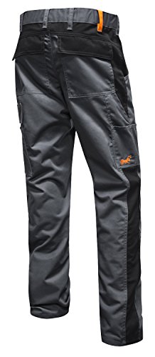 strongAnt Arbeitshose für Herren Männer Bundhose Cargohose Canvas - Grau-Schwarz Größe: 58 von strongAnt