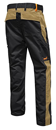 strongAnt Arbeitshose für Herren Männer Bundhose Cargohose Canvas - Schwarz-Beige. Größe: 42 von strongAnt