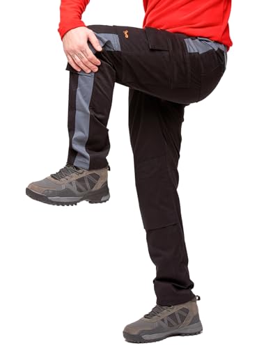 strongAnt Arbeitshose Herren Powerstretch Männer Bundhose mit praktischen Taschen - Schwarz-Grau Gr. 48 von strongAnt