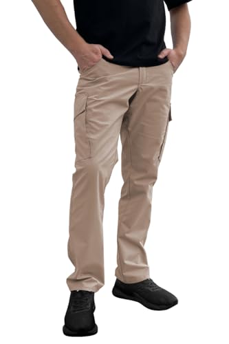 strongAnt Cargohose zum Wandern Outdoor Security Sicherheitsdienst Arbeitshose Ripstop - Größe: 52, Beige von strongAnt