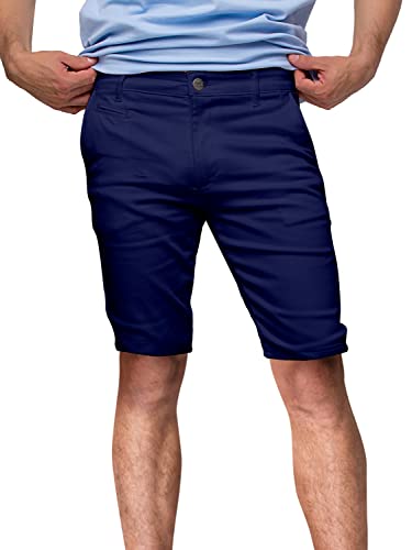 strongAnt Chino Shorts Herren Power Stretch Slim Fit. Bermuda Kurze Hose Sommer Baumwolle. Сhinoshorts - Dunkelblau. Größe: 46 von strongAnt