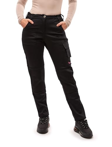 strongAnt Damen Arbeitshose Powerstretch für Frauen Bundhose mit Kniepolstertaschen - Schwarz Gr. 42 von strongAnt