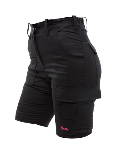 strongAnt Damen Cargo Shorts Stretch Kurze Arbeitshose für Frauen Outdoor Funktionelle Wandernshorts für Wandern, Radfahren, Campen - Farbe: Schwarz. Größe: 40 von strongAnt