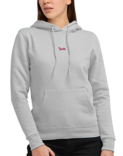 strongAnt Damen Hoodie Kapuzenpullover Sweatshirt Pullover Sweatjacke Langarm mit Bauchtasche Ash Grey-Größe L von strongAnt