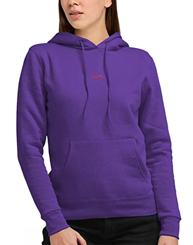 strongAnt Damen Hoodie Kapuzenpullover Sweatshirt Pullover Sweatjacke Langarm mit Bauchtasche Purple-Größe XS von strongAnt