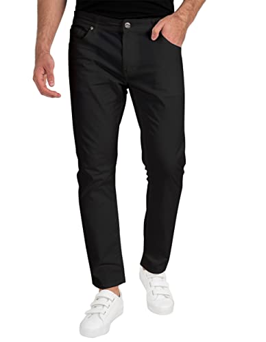 strongAnt Herren 5-Pocket-Chino Hose aus Stretch-Baumwolle, Sportlich Geschnitten Classic Style - Schwarz, Größe: 90 von strongAnt