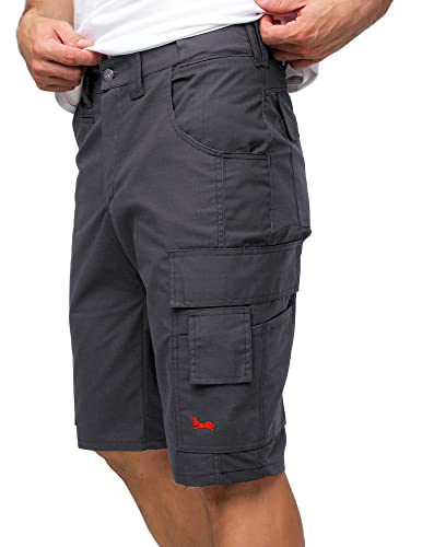 strongAnt Herren Arbeitshose Kurz Ripstop - professionelle Männer Cargo Arbeitsshorts - Herrenhose Kurz Sommer - Grau, Größe: 52 von strongAnt