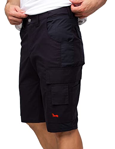 strongAnt Herren Arbeitshose Kurz Ripstop - professionelle Männer Cargo Arbeitsshorts - Herrenhose Kurz Sommer - Schwarz, Größe: 48 von strongAnt