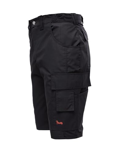 strongAnt Herren Cargo Shorts Stretch Ripstop für Sommer Outdoor Männer Arbeits-Hose kurz - Farbe: Schwarz. Größe: 42 von strongAnt