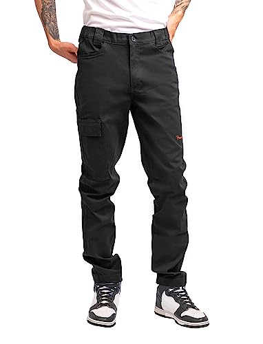 strongAnt Herren Chino Hose Super Stretch Slim fit Sommer Arbeitshose Outdoor - Farbe: Schwarz. Größe: M von strongAnt