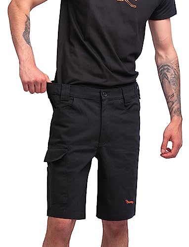 strongAnt Herren Chino-Shorts Super Stretch Slim fit Sommer Arbeitshose kurz Outdoor - Farbe: Schwarz. Größe: 62 von strongAnt