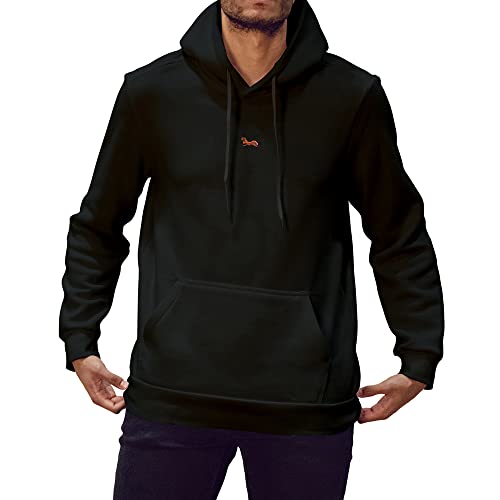 strongAnt Herren Hoodie Kapuzenpullover mit Bauchtasche Sweatshirt Pullover Sweatjacke Langarm Black-Größe M von strongAnt