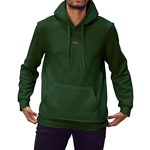 strongAnt Herren Hoodie Kapuzenpullover mit Bauchtasche Sweatshirt Pullover Sweatjacke Langarm Bottle Green-Größe M von strongAnt