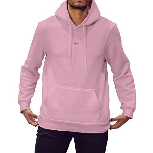 strongAnt Herren Hoodie Kapuzenpullover mit Bauchtasche Sweatshirt Pullover Sweatjacke Langarm Pink-Größe 2XL von strongAnt
