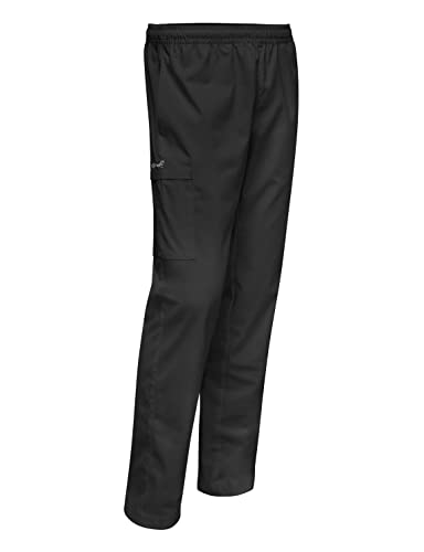 strongAnt Herren Schlupfhose Arzthose aus Baumwolle Pflegerhose Stoffhose mit Gummibund Cargo Kochhose Bäckerhose - Schwarz - Größe: 64 von strongAnt