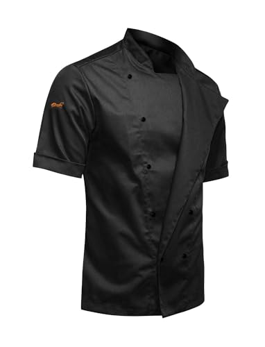 strongAnt Kochjacke herren Inkl. Kugelknöpfe. Bäckerjacke Kurzarm bügelleicht schmutzabweisend easyClean - Farbe: Schwarz, Größe: 2XL strongAnt Kochjacke herren Inkl. Kugelknöpfe. Bäckerjacke Kurzarm bügelleicht schmutzabweisend easyClean - Farbe: Schwarz, Größe: 2XL von strongAnt