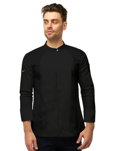 strongAnt Kochjacke Herren Langarm mit Druckknöpfen easyClean und dryMesh Langarm Slim Fit Chef Uniform Jacket moderne Bäckerjacke - Schwarz, L strongAnt Kochjacke Herren Langarm mit Druckknöpfen easyClean und dryMesh Langarm Slim Fit Chef Uniform Jacket moderne Bäckerjacke - Schwarz, L von strongAnt