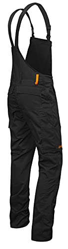 strongAnt Latzhose Herren powerStretch Arbeitshose mit Kniepolstertaschen - Schwarz Gr. 56 von strongAnt