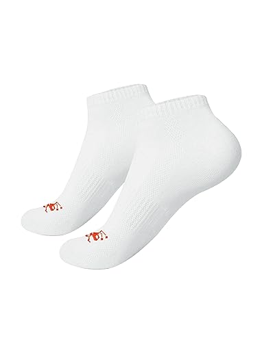 strongAnt Unisex Socken mit Atmungsaktive Mesh-Einfügung, Herren Damen Arbeitssocken Baumwolle, Atmungsaktive Sportsocken – Ankle Socken – 3 Paar – Weiß Gr.43-46 von strongAnt