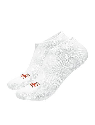 strongAnt Unisex Socken mit Atmungsaktive Mesh-Einfügung, Herren Damen Arbeitssocken Baumwolle, Atmungsaktive Sportsocken – Sneaker Socken – 3 Paar – Weiß Gr.43-46 von strongAnt