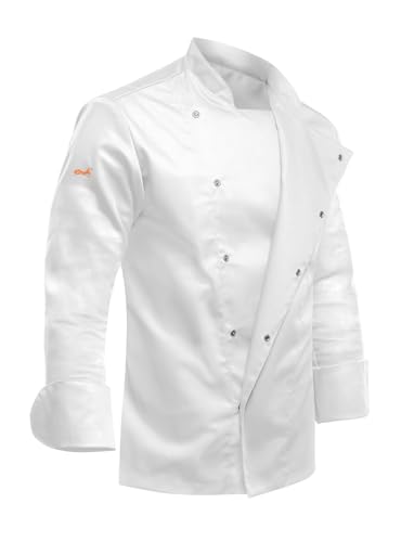 strongAnt easyMove Kochjacke Herren Langarm mit Druckknöpfen Slim Fit Chef Uniform Jacket moderne Bäckerjacke - Weiß Gr.S strongAnt easyMove Kochjacke Herren Langarm mit Druckknöpfen Slim Fit Chef Uniform Jacket moderne Bäckerjacke - Weiß Gr.S von strongAnt