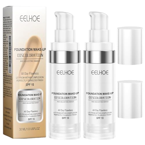 2 Stück Foundation Color Changing Farbwechselnde Foundation für Reife Haut Color Changing Foundation Warm Skin Tone Foundation Feuchtigkeitsspendende Basis-Concealer Abdeckung von stroyayo