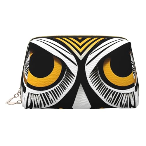 Make-up-Tasche aus Leder mit niedlichem Eulen-Grafikdruck, für Damen, Reise-Kulturbeutel für Toilettenartikel, Kosmetiktasche von sttung
