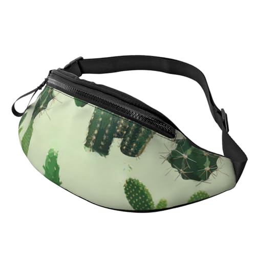 sttung All-in-One Hüfttasche mit Kaktusmuster für Wander-, Reise- und Laufbegeisterte, Schwarz , Einheitsgröße von sttung