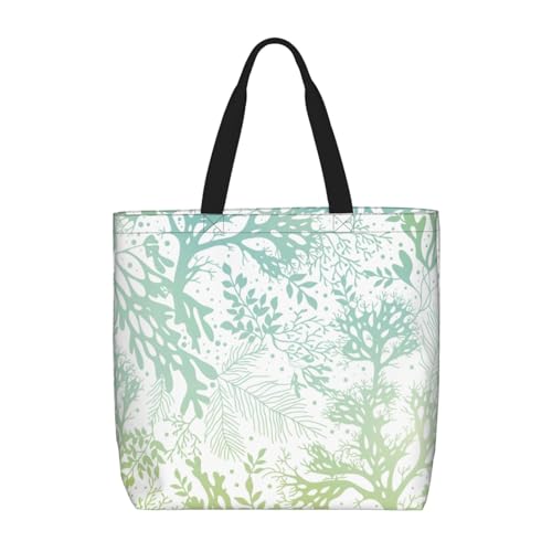 sttung Green Sea Blue Seetang Print Damen Große Strandtasche – Wiederverwendbare Einkaufstasche für Reisen, Fitnessstudio, Freizeitausflüge sttung Green Sea Blue Seetang Print Damen Große Strandtasche – Wiederverwendbare Einkaufstasche für Reisen, Fitnessstudio, Freizeitausflüge von sttung