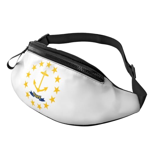 sttung Gürteltasche mit Rhode Island State Flag Print All-in-One für Wander-, Reise- und Laufbegeisterte, Schwarz , Einheitsgröße von sttung