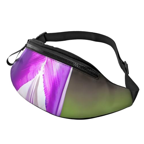 sttung Gürteltasche mit violettem Tulpenmuster für Wander-, Reise- und Laufbegeisterte, Schwarz , Einheitsgröße sttung Gürteltasche mit violettem Tulpenmuster für Wander-, Reise- und Laufbegeisterte, Schwarz , Einheitsgröße von sttung