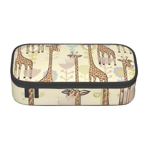 sttung Handgezeichnete Kosmetiktasche mit Giraffen-Druck, Augenbrauenstift, Kosmetiktasche mit mehreren Fächern für Reisen, Schwarz , Einheitsgröße von sttung