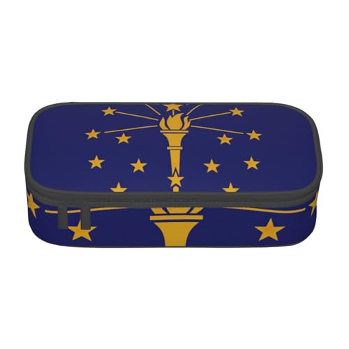 sttung Kosmetiktasche mit Indiana-Staatsflagge, Augenbrauenstift, Kosmetiktasche mit mehreren Fächern für Reisen, Schwarz , Einheitsgröße von sttung