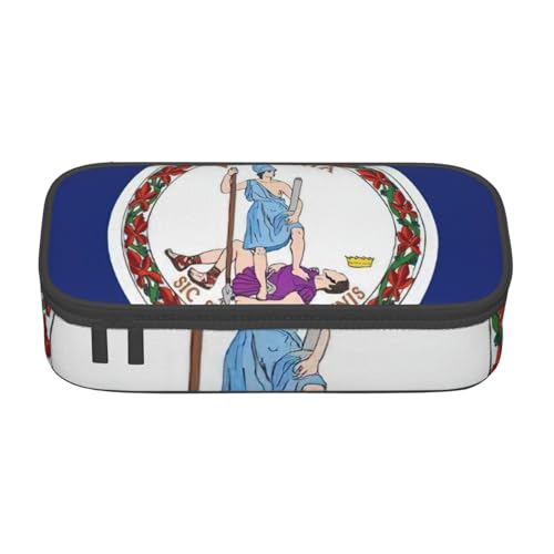 sttung Kosmetiktasche mit Virginia Staatsflagge, Augenbrauenstift, Kosmetiktasche mit mehreren Fächern für Reisen, Schwarz , Einheitsgröße von sttung