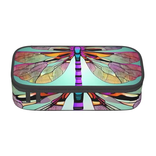 sttung Kosmetiktasche mit niedlichem Libellen-Grafikdruck, Augenbrauenstift, Kosmetiktasche mit mehreren Fächern für Reisen, Schwarz , Einheitsgröße von sttung